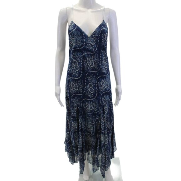 NWT Polo Ralph Lauren Silk Slip Maxi in Clearwater Handkerchief Dress 10 $598 - Picture 6 of 8